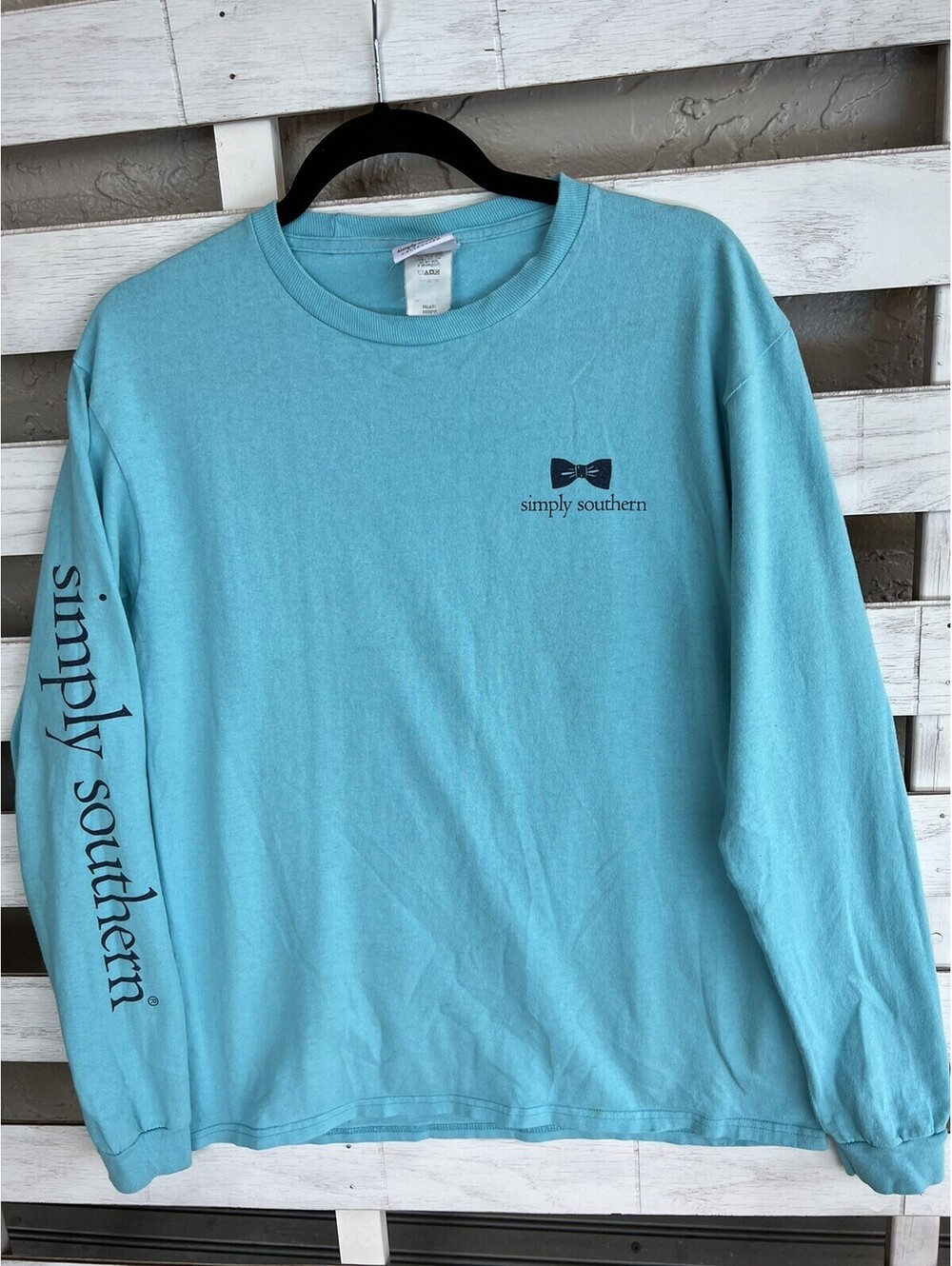 Simply Southern Women M Long Sleeve T Shirt Pursuit Of Preppiness Owl Turquoise